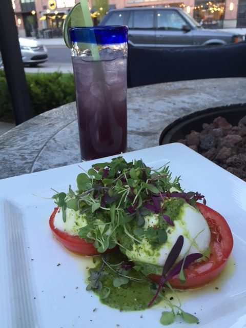 salad on the patio at Kimi's